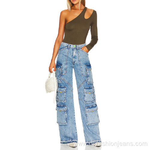 Street Relaxed Fit Distressed Graphic Women Jeans